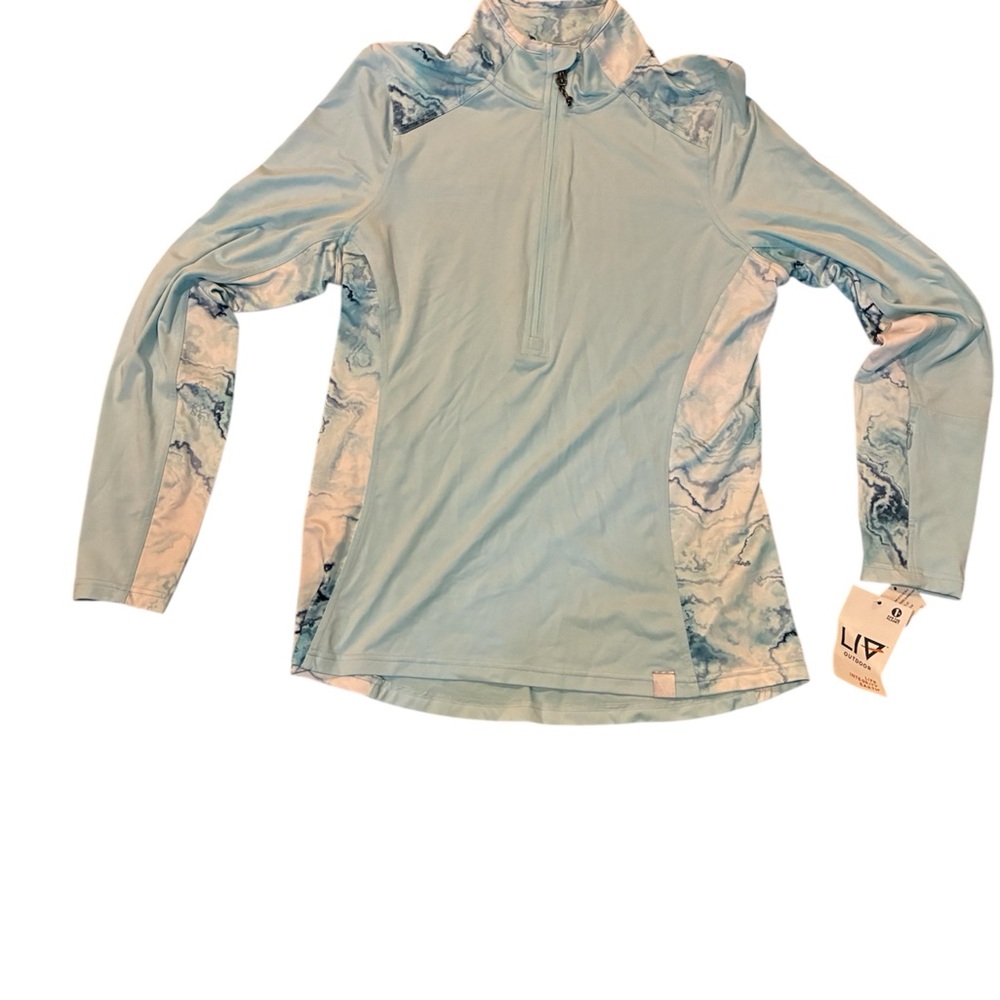 Women's Blue Patterned 3/4 Top